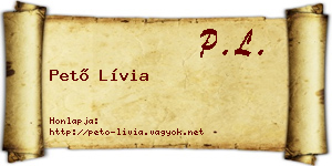 Pető Lívia névjegykártya
